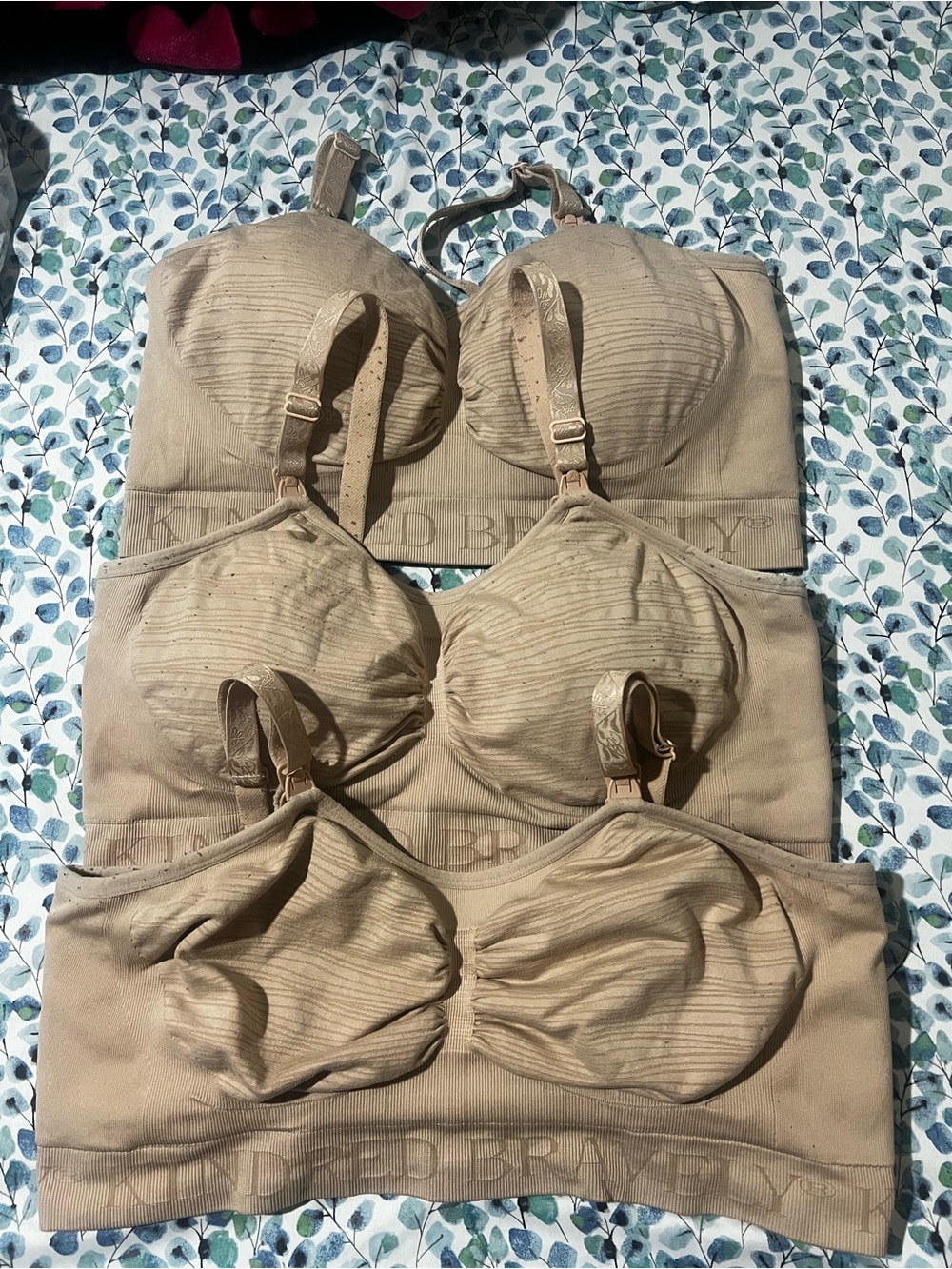 Kindred Bravely Nude/Tan Seamless Nursing Bras - Set of 3